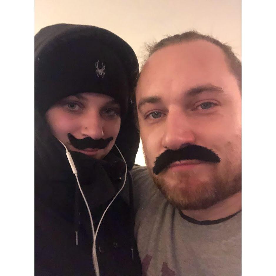 First lock-down together over the holidays, we celebrated with mustaches- 2021