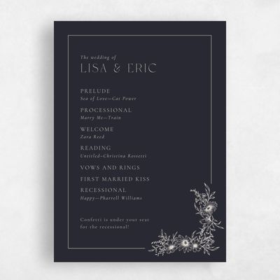 Ebony, Black Wedding Program - Wiosna