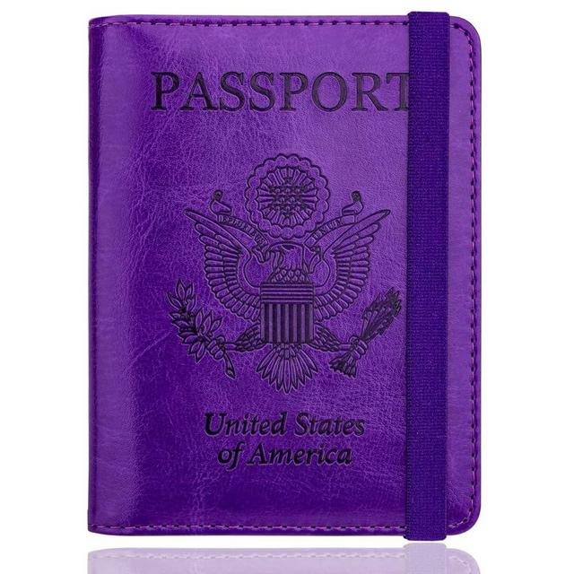 WALNEW RFID Passport Holder Cover Wallet for Women Men, PU Leather Card Holder Passport Case Travel Essentials for Family Vacation