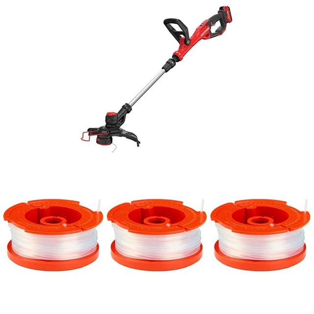 CRAFTSMAN CMCST900D1 V20* Cordless WEEDWACKER® String Trimmer/Edger - Automatic Line Advance Feed with CMZST0653 3 pack .065 inch string trimmer spools