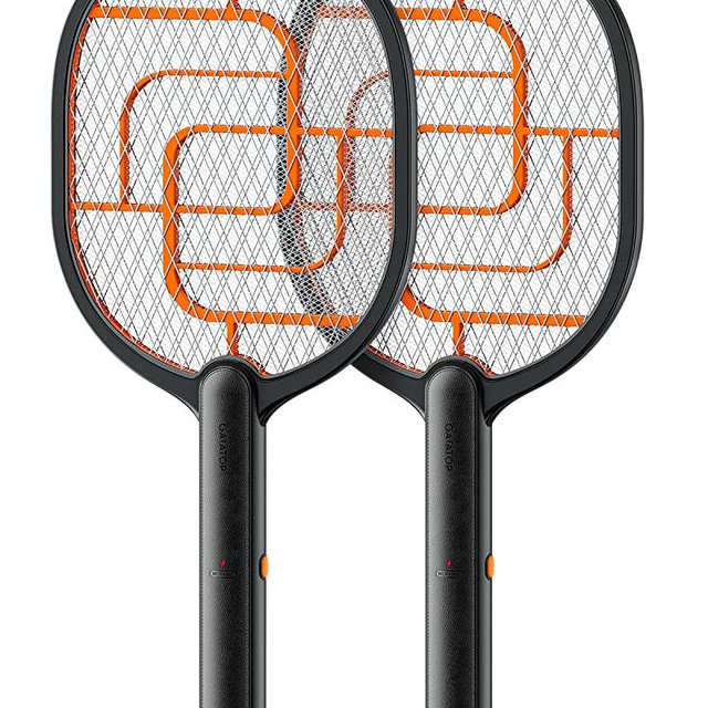 GAIATOP Electric Fly Swatter, 3000V Battery Powered Handheld Fly Zapper, 3-Layer Protection Grid Bug Zapper Racket for Home Bedroom Kitchen Office Backyard Patio Indoor Outdoor