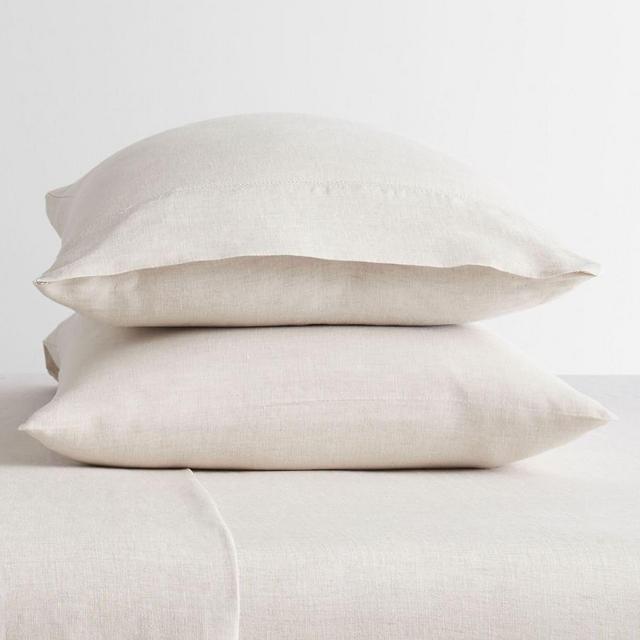 Natural Belgian Flax Linen Pillowcases Set of 2, Standard