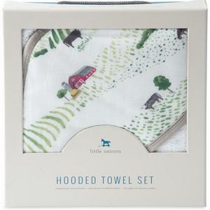 Little Unicorn Cotton Hooded Towel & Wash Cloth - Rolling Hills