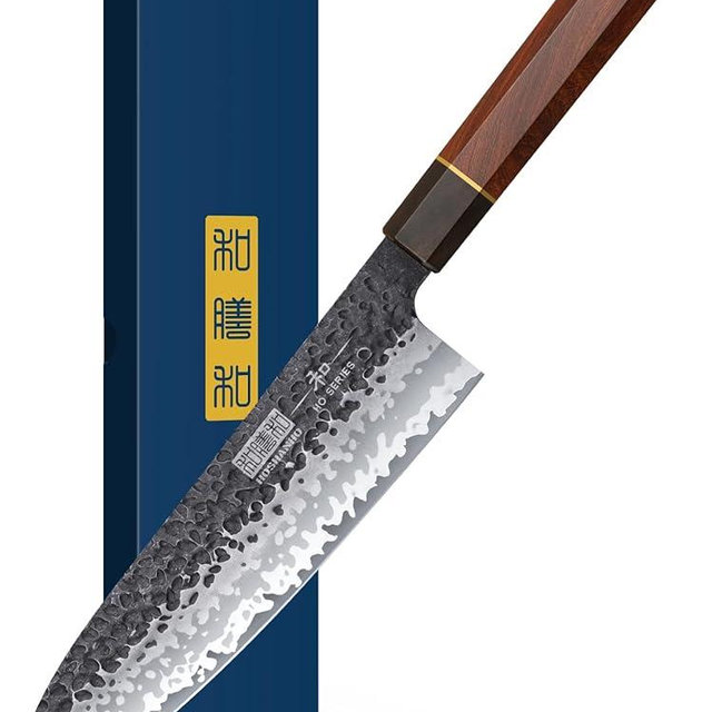 HOSHANHO 8 Inch Japanese Gyuto Chef Knife, 7 Layers High Carbon Steel VG-10 Kitchen Knife, Professional Hand Forged Cooking Knife with Ergonomic Rosewood Handle