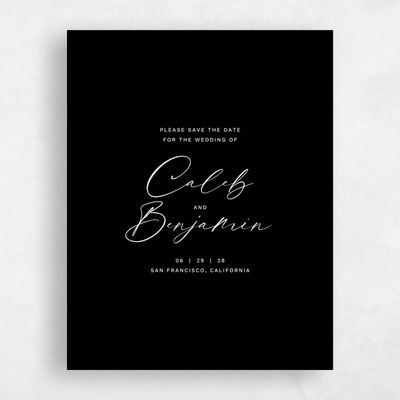 Black Wedding Save the Date - Halbert Portrait