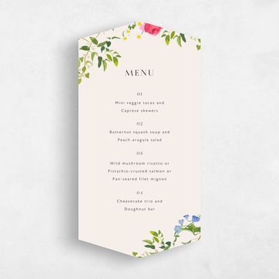 Beige Diamond Wedding Menu - Dicha