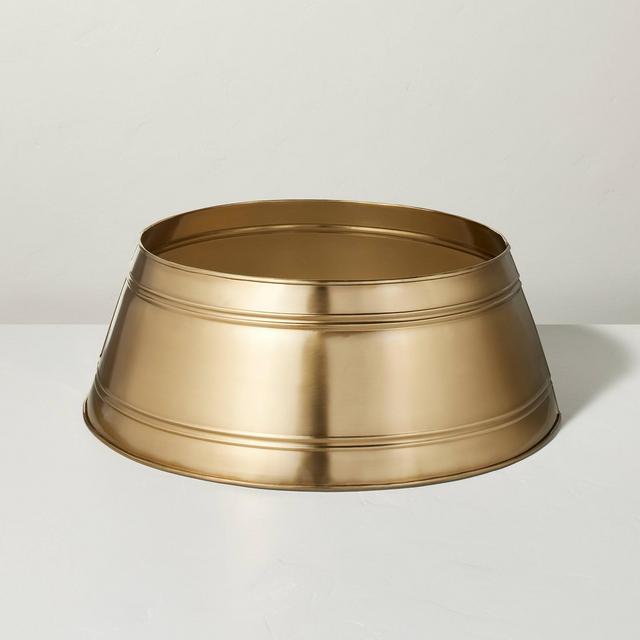 26" Banded Metal Christmas Tree Collar Antique Brass - Hearth & Hand™ with Magnolia