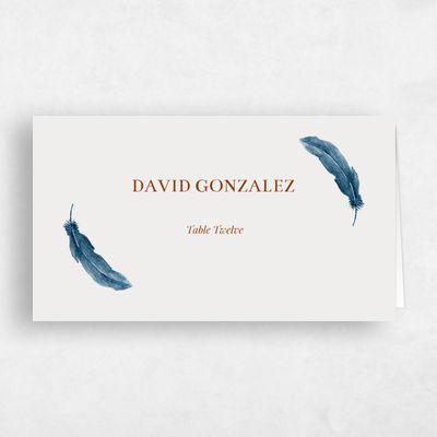 Rust, Orange Wedding Place Card - Bethany