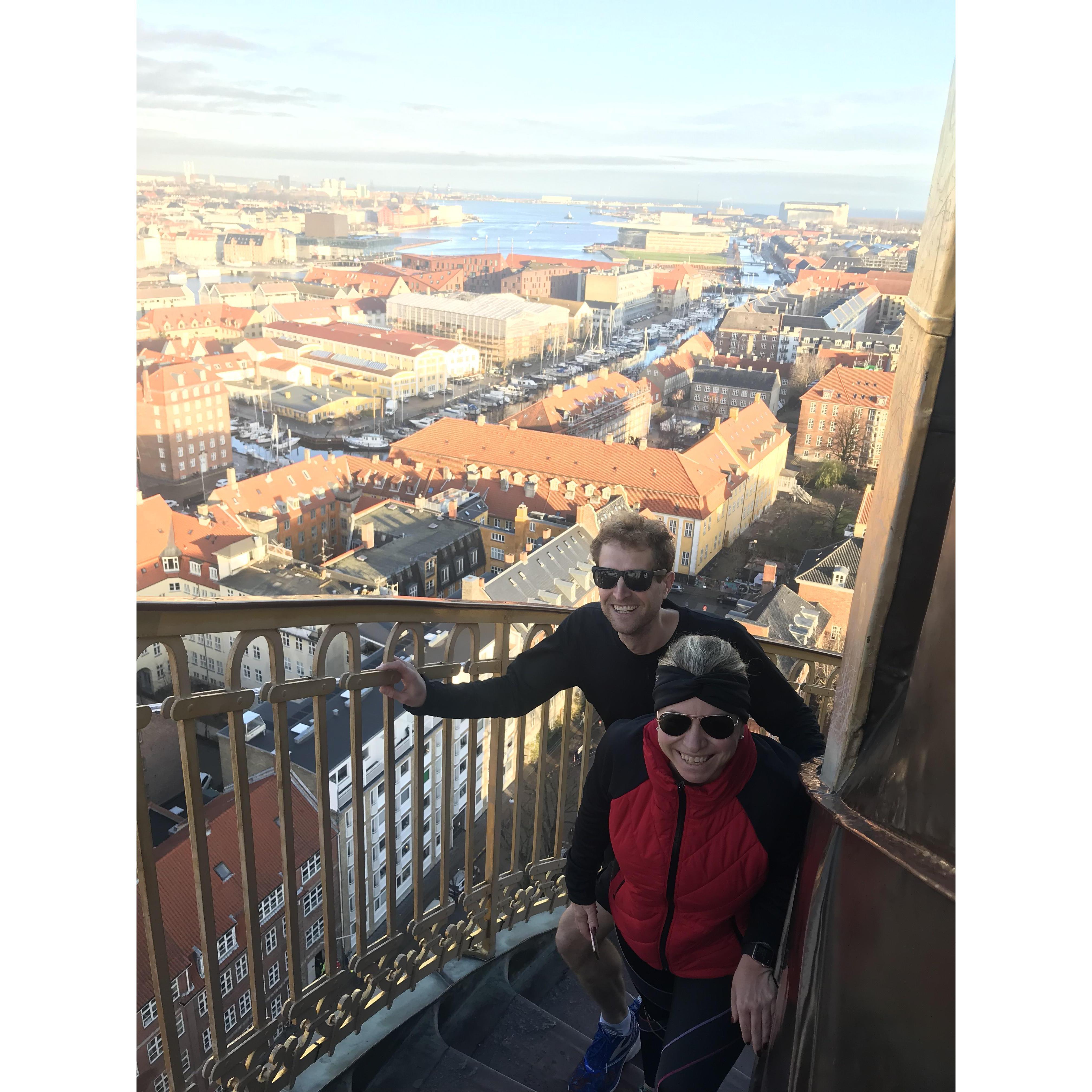 Yet again conquering any fear of heights before a run, but this time in Copenhagen, Denmark