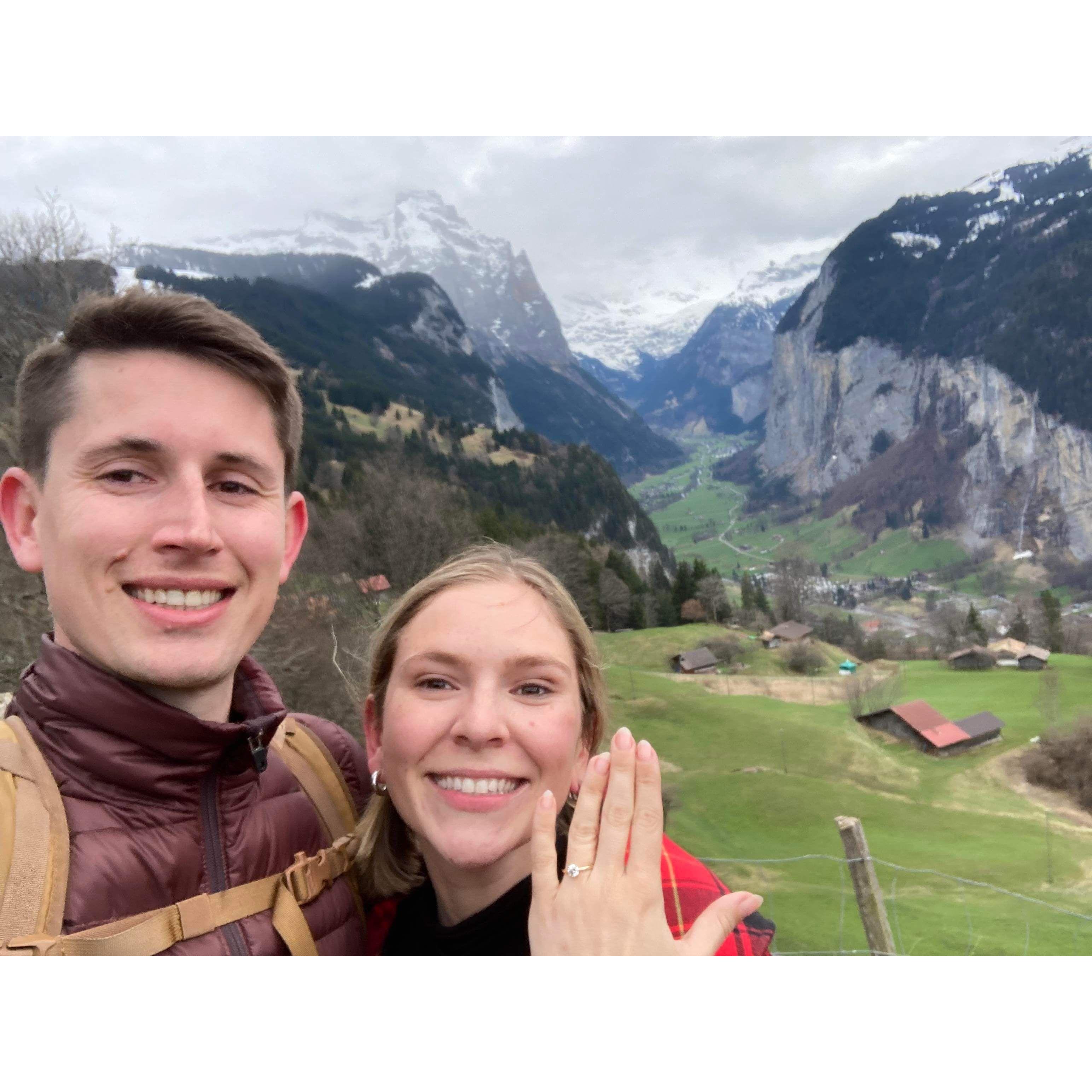 Our engagement in the Swiss Alps, April 9th 2023!