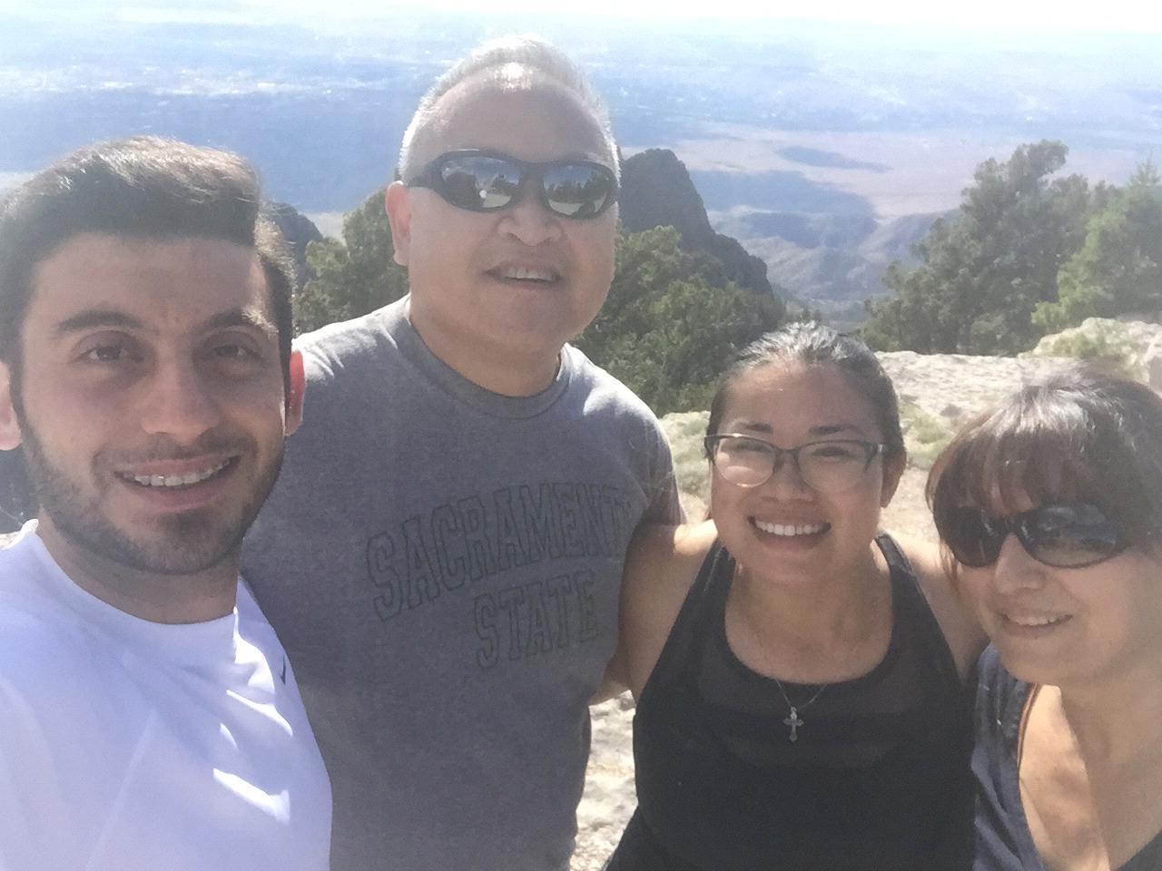 Hiking with Jessica's Mom and Dad in Albuquerque.