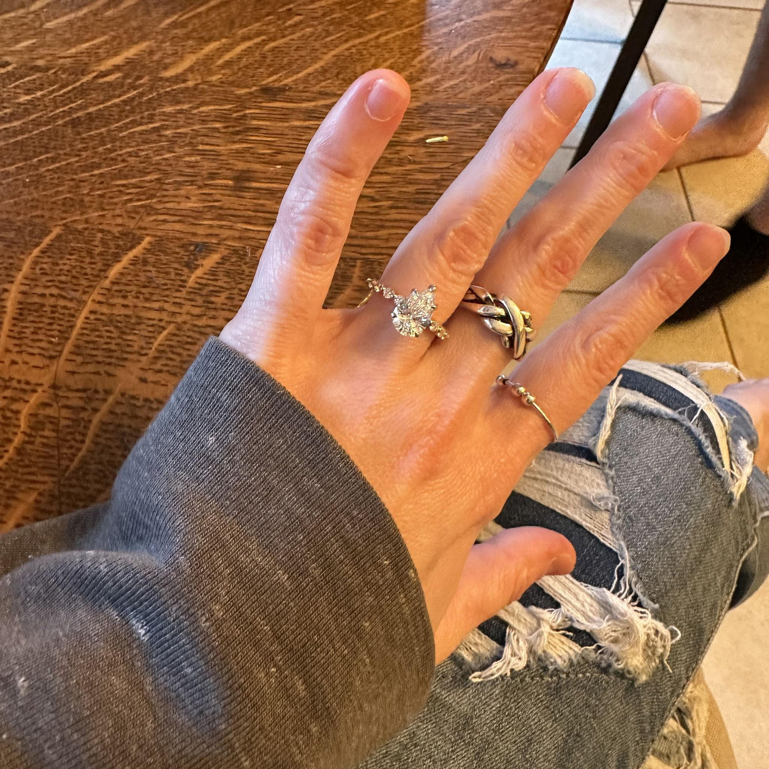 Up close of the ring. It took me MONTHS to stop looking at it in awe