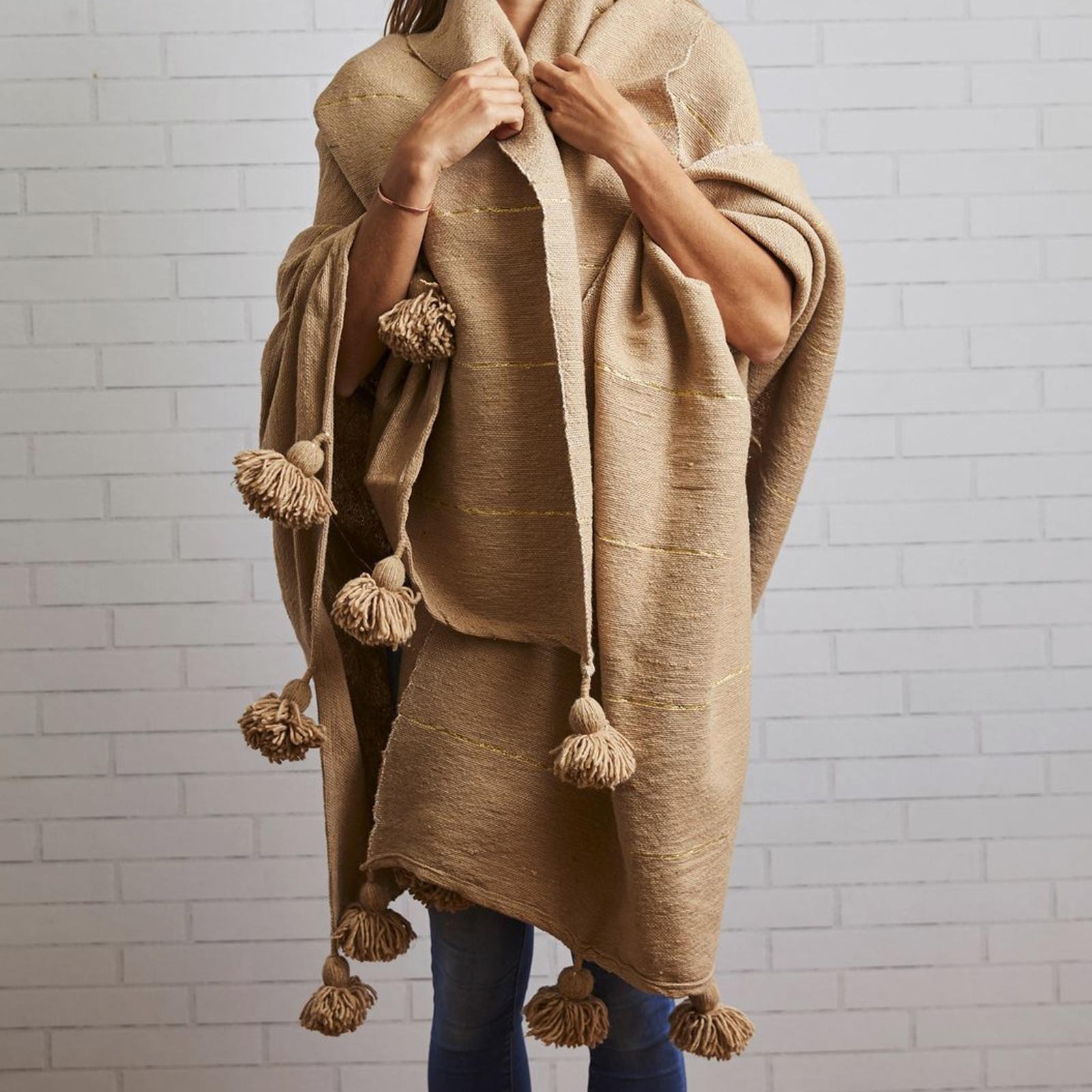 Moroccan Tasseled Wedding Blanket - Thumbnail 5