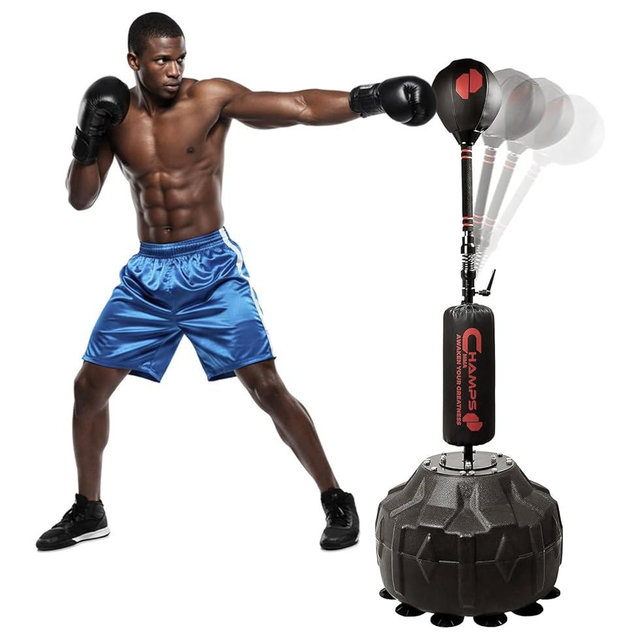 Cobra Reflex Bag - Advanced Reflex Punching Bag for Adults - Ultra-Fast Bounceback to Increase Speed, Reflexes, and Stamina - Adjustable-Height Boxing Bag with Stand and Secure Suction Cups