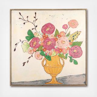 Flowers in Vase Wood Framed Wall Art