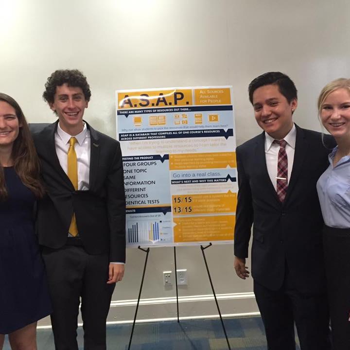 Before we started dating, we were in the same class freshman year! Here we are presenting our final project.