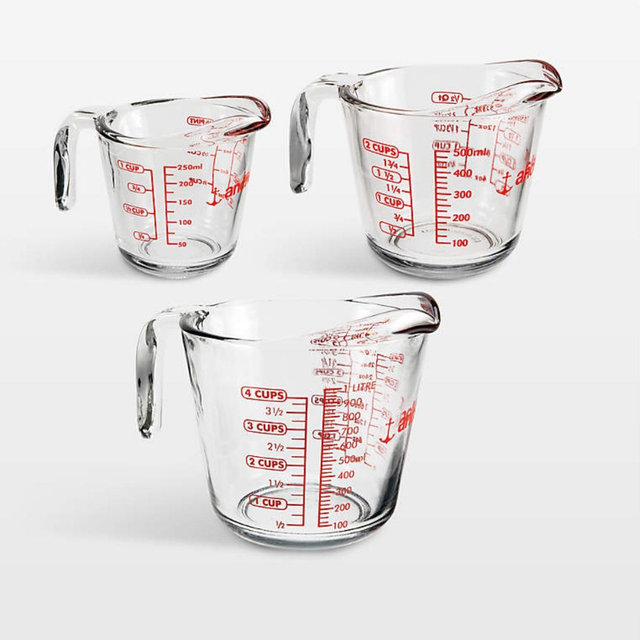 Anchor Hocking Glass Measuring Cups, Set of 3