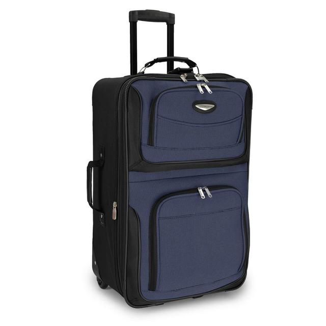 Travel Select Amsterdam Expandable Rolling Upright Luggage, Navy, Checked-Medium 25-Inch