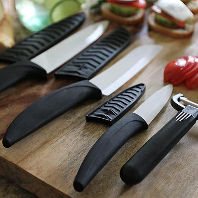 Miracle Blade World Class Series White Ceramic 7-piece Knife Set with Protective Blade Covers