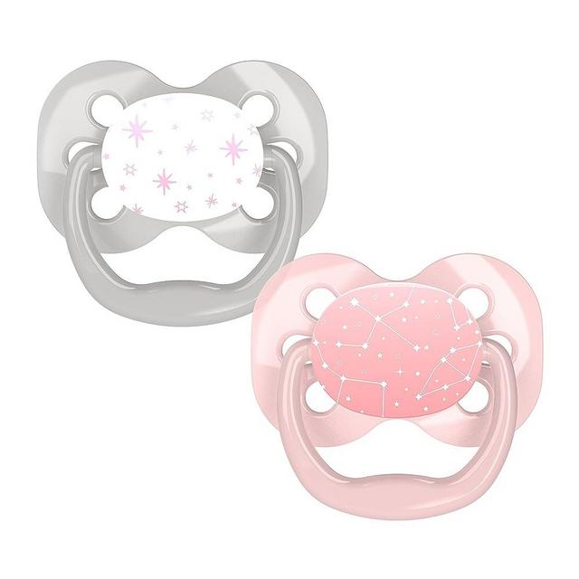 Dr. Brown's Advantage Symmetrical Pacifier with Air Flow, Pink, 2-Pack, 0-6m