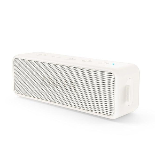 Soundcore Anker 2, 12W Dual-Driver, Portable Bluetooth Speakers for Daily Use, and Wireless, 24-Hour Playtime, IPX7 Water Resistant, Built in Mic, 66 ft Bluetooth Range- White