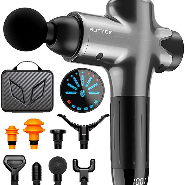 Massage Gun Deep Tissue Percussion Muscle Massage Gun for Athletes,Super Quiet Portable Electric Sport Massager,Handheld Deep Tissue Massager of Y8 Pro Max (Gray)