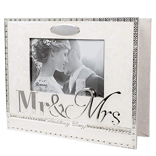 Roman Inc Wedding Day Mr. and Mrs. 8.5 x 10 inch Zinc Alloy Keepsake Photo Album