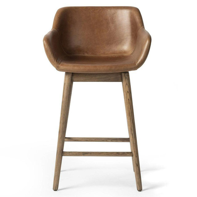 Rosanna Leather Swivel Counter Stool, Sonoma Chestnut