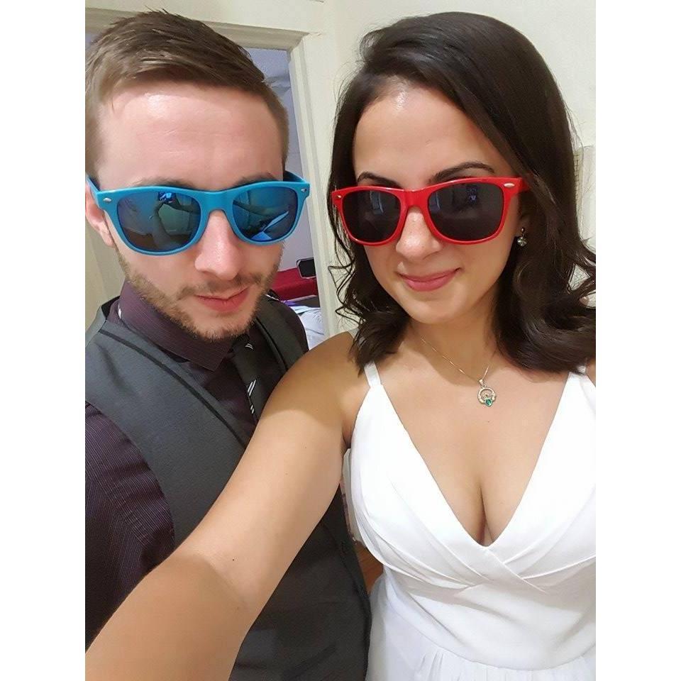 A pre-wedding pic taken in our first apartment together.