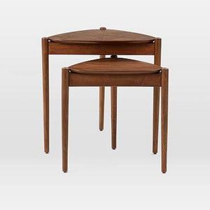 Retro Tripod Nesting Tables, Walnut