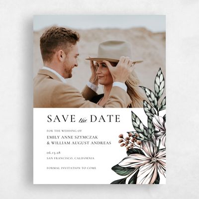 Orange Wedding Save the Date - Gardner Portrait