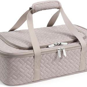 Insulated Casserole Carrier - Portable Casserole Carrier for Hot or Cold Food, Lasagna Holder for Parties,Picnic,Cookouts,Traveling - Fits 9" x 13" Baking Dish (Grey)