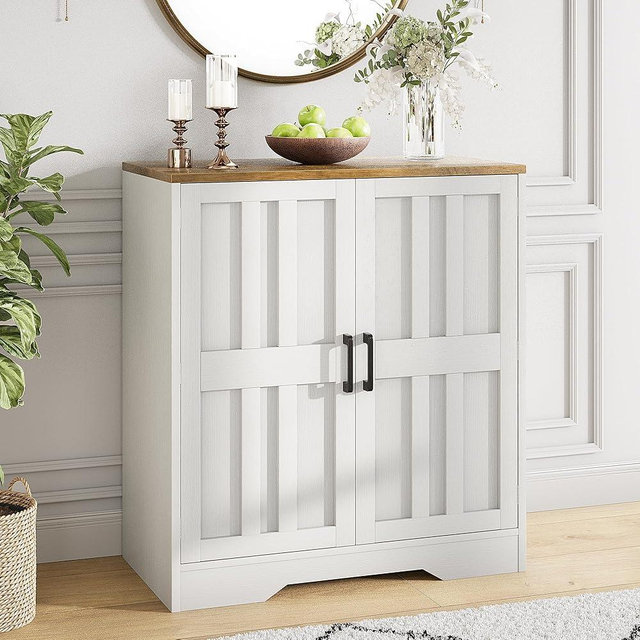 Sideboard Buffet Cabinet, Modern Farmhouse Kitchen Storage Cabinet, Small Modular Accent Cabinet Coffee Station Bar Media Console Table Credenza for Kitchen Dining Room, Living Room Entryway Hallway