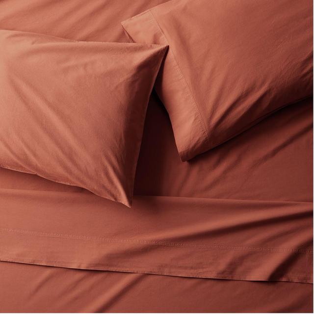 Washed Organic Cotton Red King Sheet Set