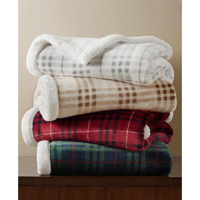Sherpa Plaid Throw, Created For Macy's