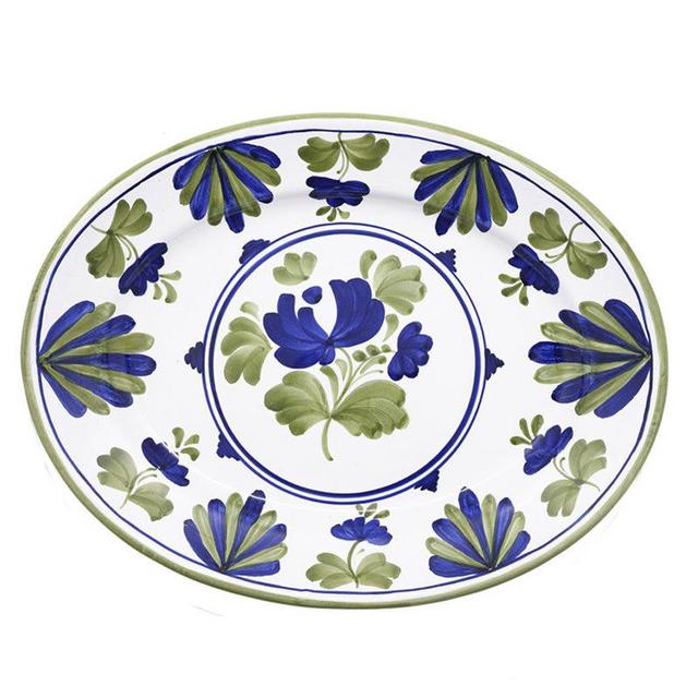 Blossom Oval Serving Plate Blue