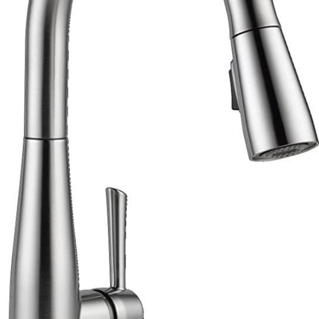 Delta Faucet Essa Single-Handle Touch Kitchen Sink Faucet with Pull Down Sprayer, Touch2O Technology and Magnetic Docking Spray Head, Arctic Stainless 9113T-AR-DST