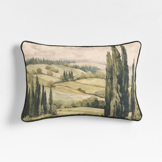 Tuscan Landscape 22x15 Throw Pillow with Down-Alternative Insert