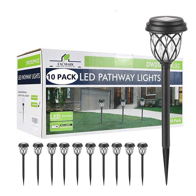 10 Pack Solar Lights Outdoor Decorative, Solar Pathway Lights Outdoor, Solar Powered Garden Yard Lights for Walkway Sidewalk Driveway.