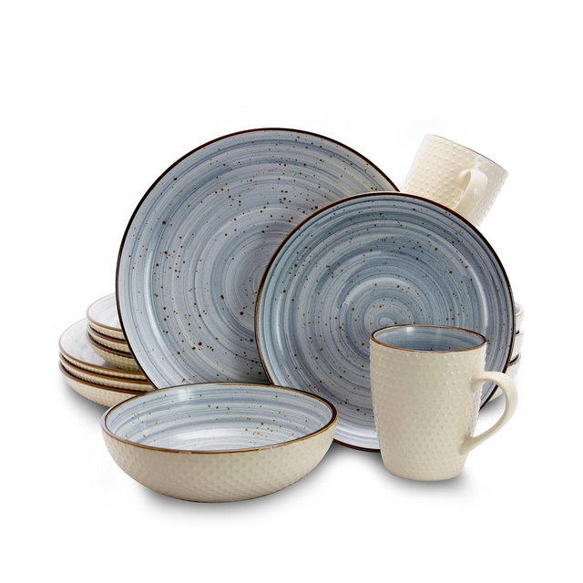 Elama Yeva 16 Piece Dinnerware Set, Service for 4