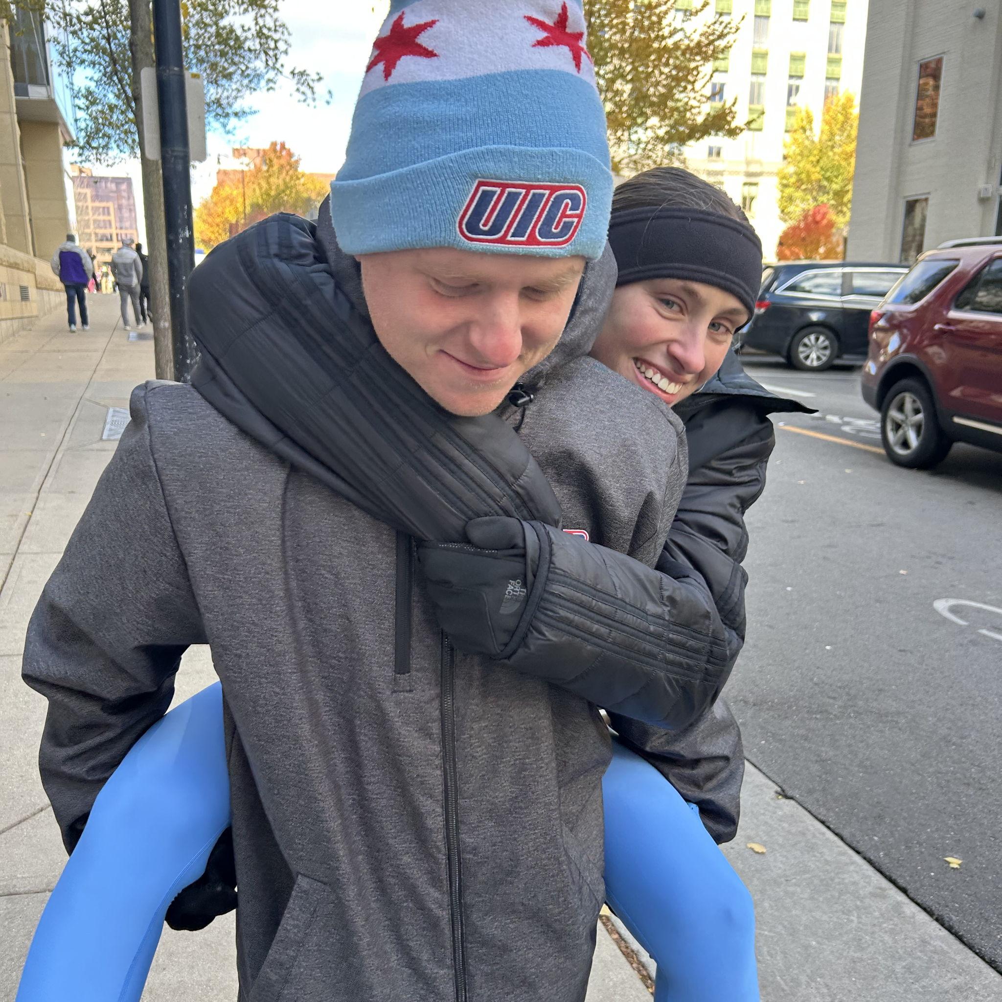 Benton's got Bailey, for better or for worse (or when you can't walk after you run a marathon)