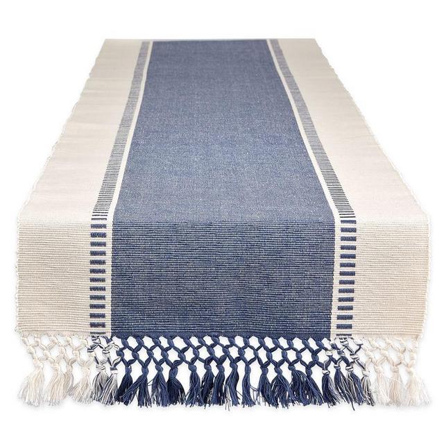 DS Dobby Striped Table Runner, French Blue, 13x108