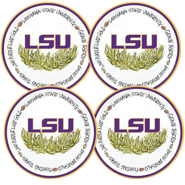Magnolia Lane NCAA 10.5-Inch Melamine Dinner Plate Set of 4 Perfect for Game Day, BBQs, Tailgating, Poolside, Parties - Ideal Gift for Students/Alumni & NCAA Team Spirit