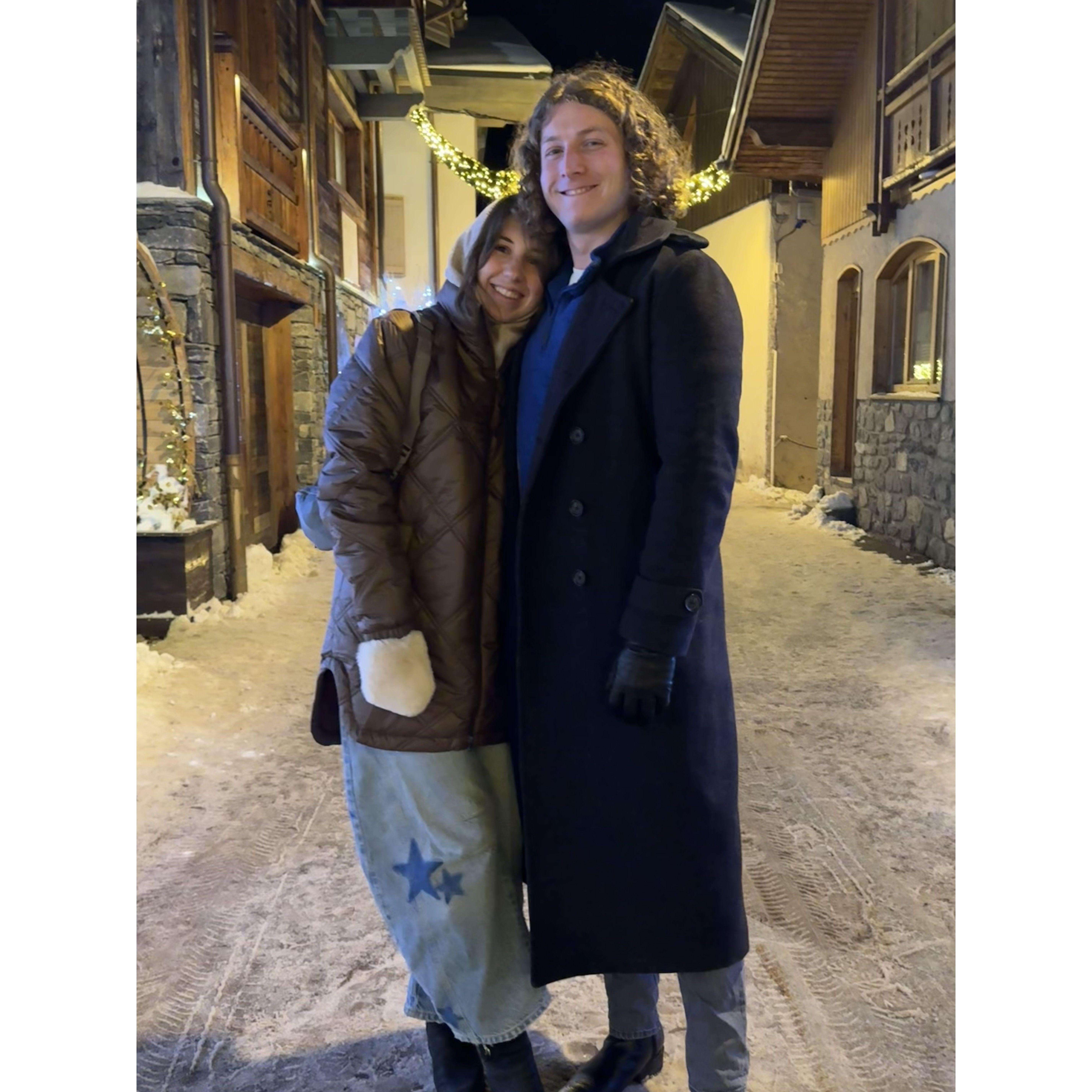 Night of the engagement in Courcheval, France!