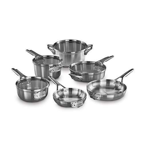 Calphalon Premier Space-Saving Stainless Steel 10-piece Cookware Set