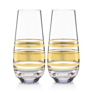 Hampton Street Stemless Champagne Flute, Set of 2