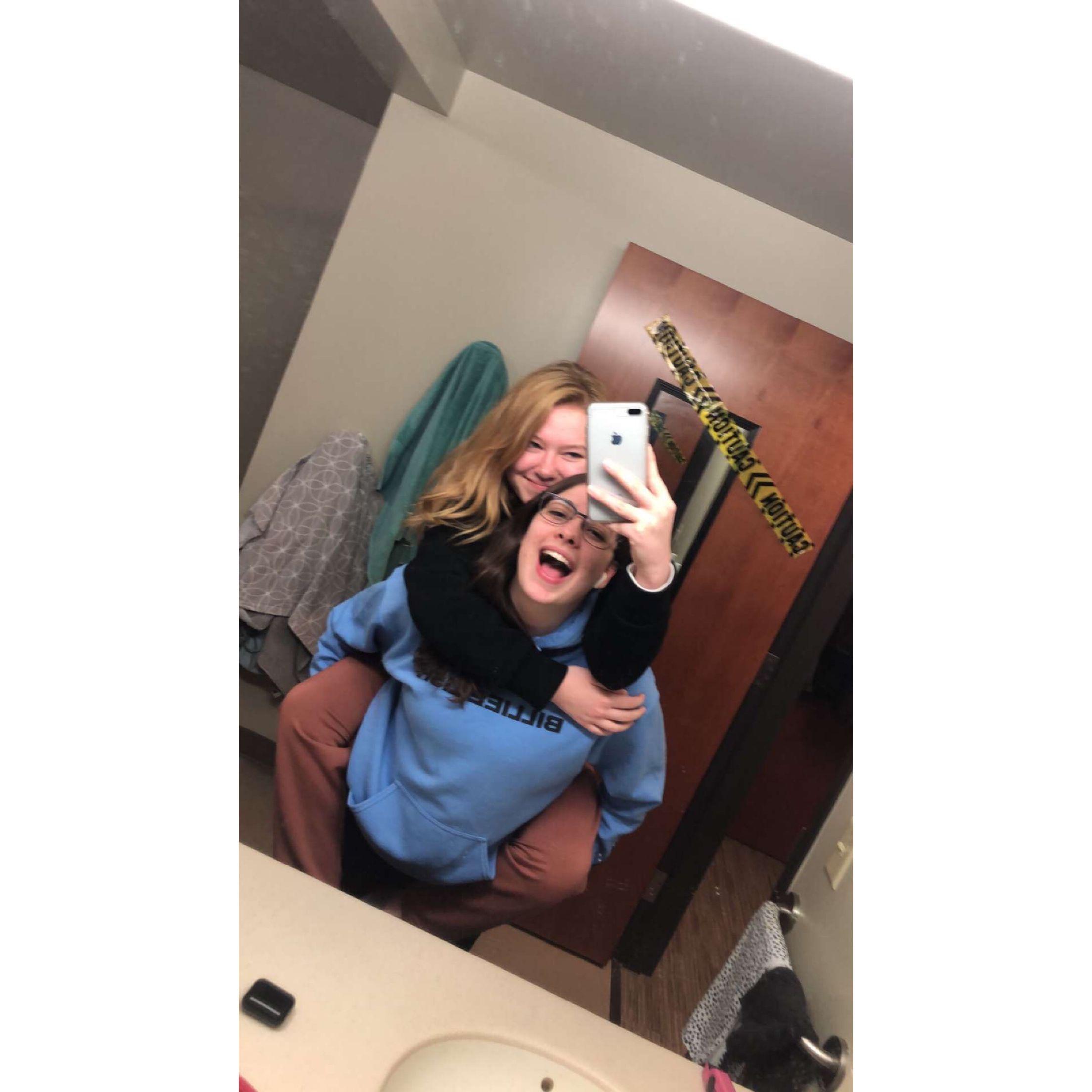 Our very first photo together in Sam's dorm room.