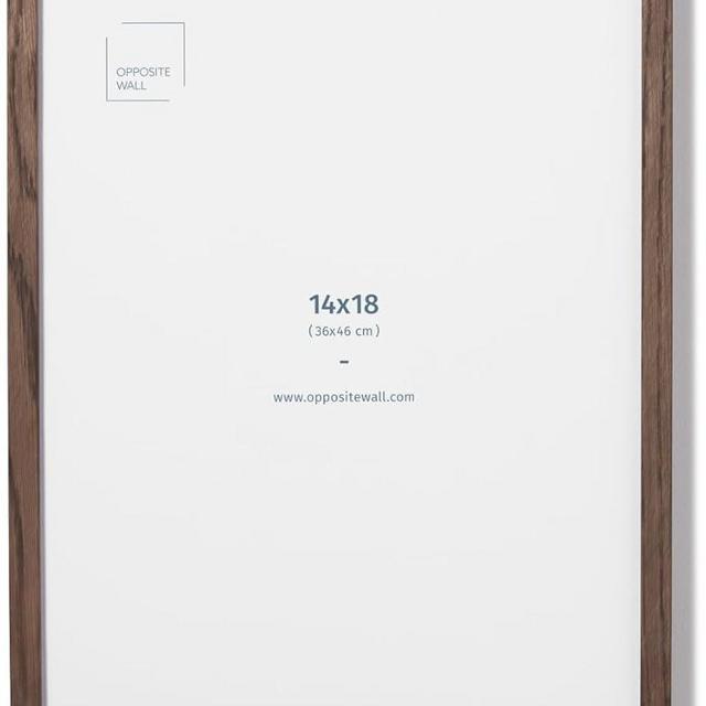 Opposite Wall - 14x18 in - Dark Solid Oak Wood Picture Frame - Lightweight, Versatile & Shatterproof - Wall Hanging Poster or Photo Frame - Wall Decor for Office, Gallery & Home