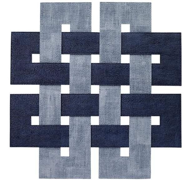 Bodrum Celtic Placemat - Navy & Ice Blue - Set of 4