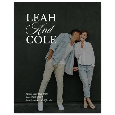 White Modern Wedding Digital Save the Date - Ellis Photo